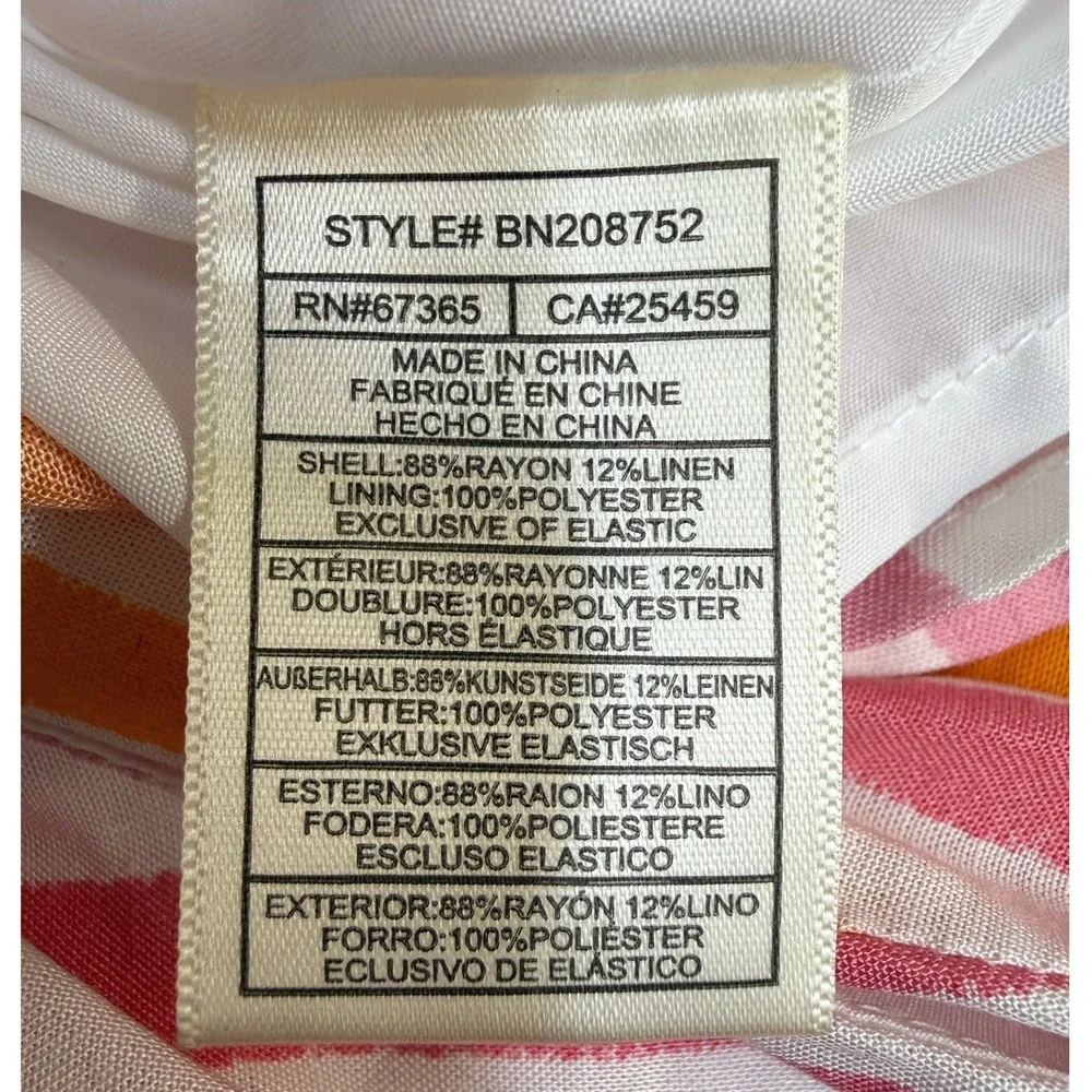 Steve Madden Deyvani Dress Multi Stripe Midi Sun Dress Size 4 Pink Orange Yellow - Picture 9 of 10